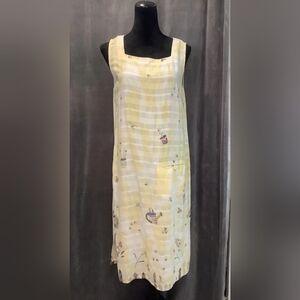 Yellow Plaid Sleeveless Dress